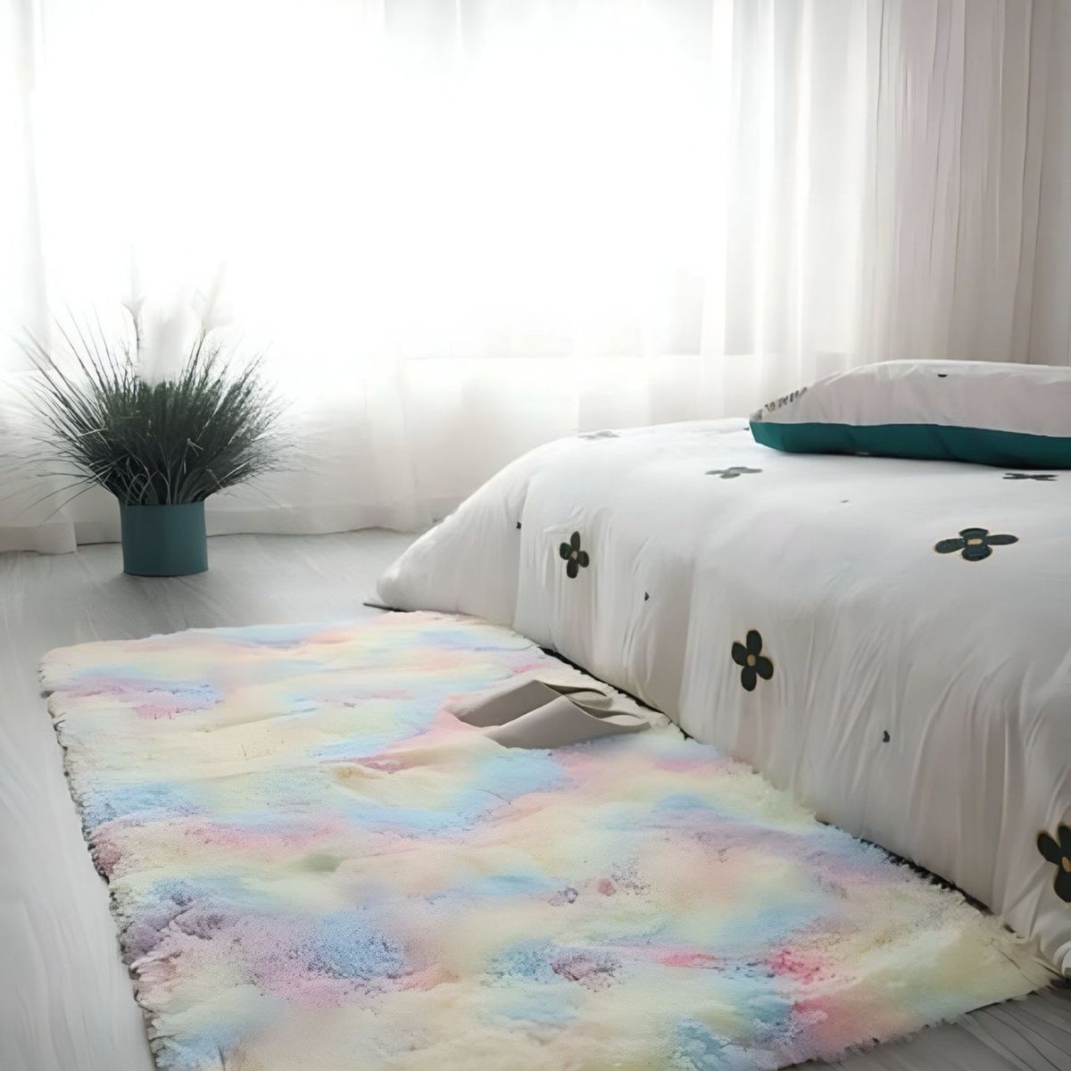 GENERICO - Alfombra peluda Suave 240 x 200 cm Primera Calidad COLOR UNICORNIO