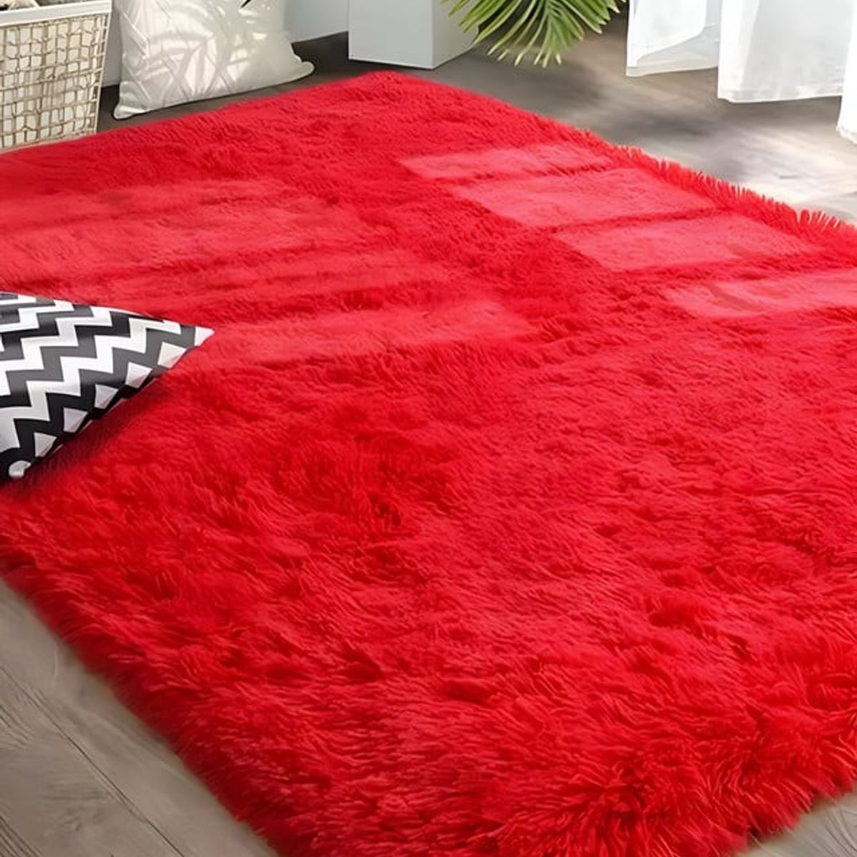 GENERICO - Alfombra peluda Suave 200 x 300 cm Primera Calidad Rojo