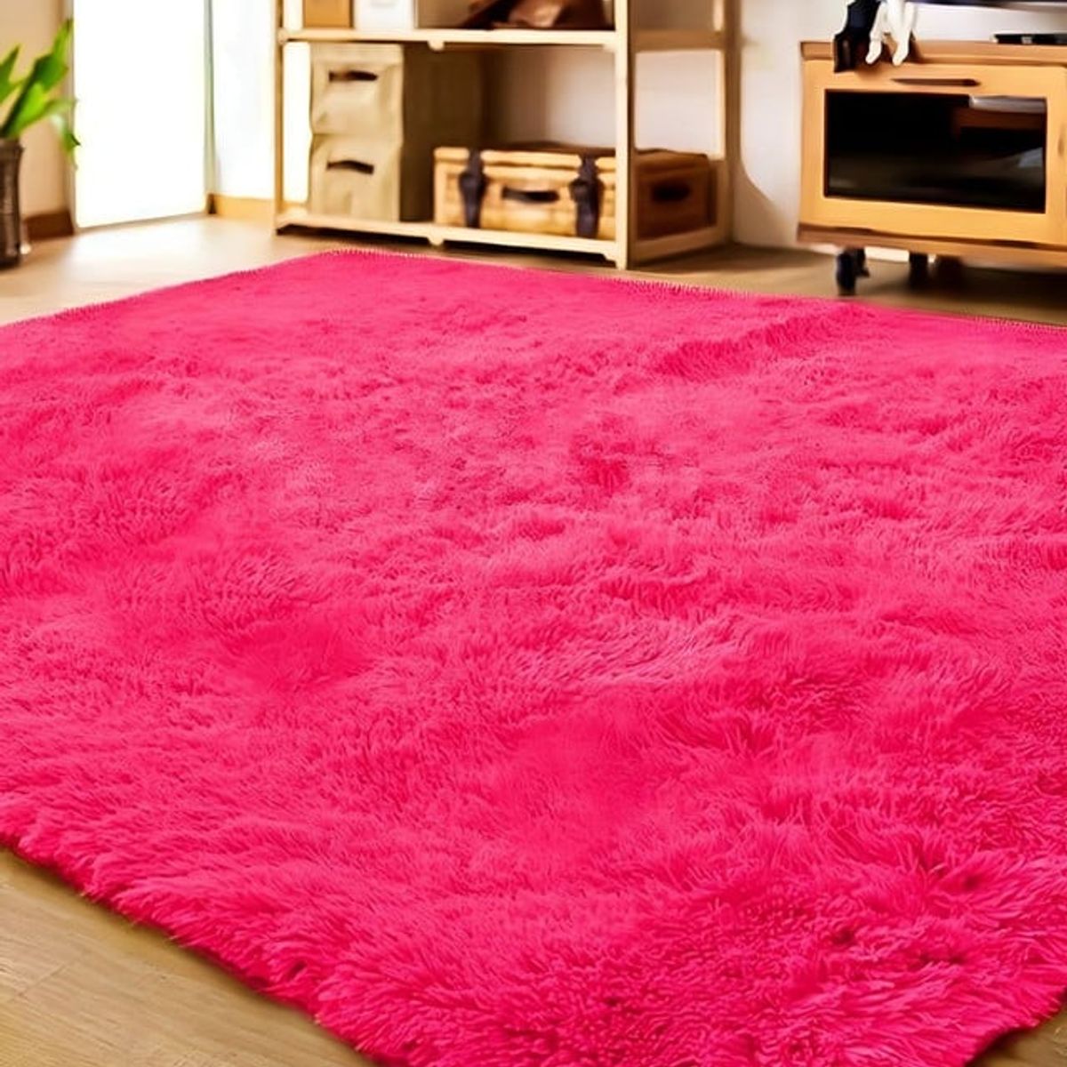 GENERICO - Alfombra peluda Suave 200 x 300 cm Primera Calidad Fucsia
