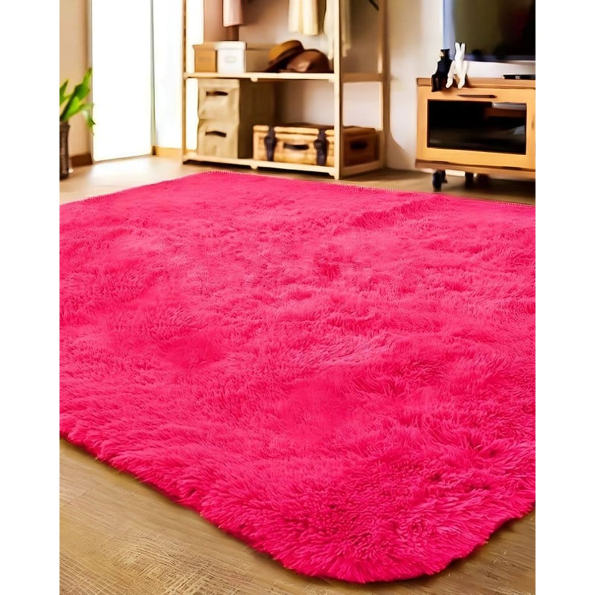 GENERICO - Alfombra peluda Suave 200 x 300 cm Primera Calidad Fucsia