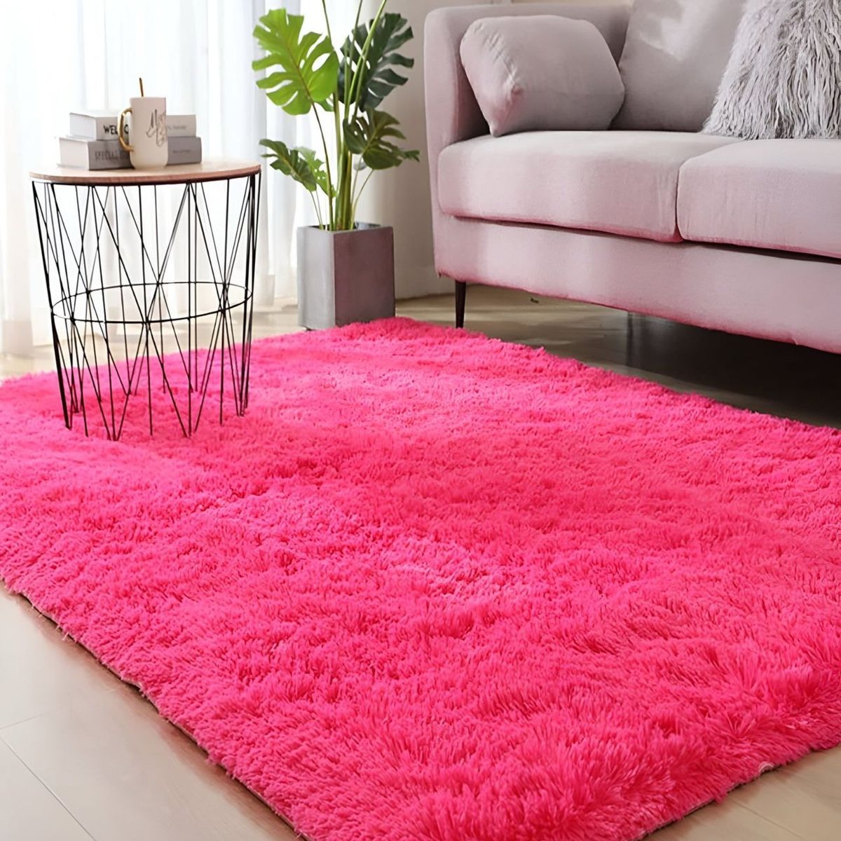GENERICO - Alfombra peluda Suave 200 x 300 cm Primera Calidad Fucsia