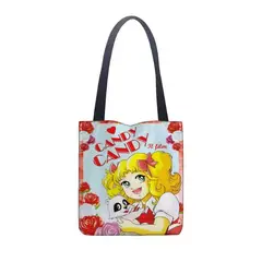 GENERICO - Bolso Candy Candy 40x40cm Tela Retro Hermoso Reutilizable Blanco
