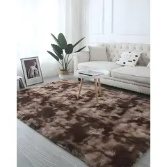 GENERICO - Alfombra Living Dormitorio Suave 240 x 200 cm Café Jaspeado