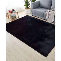 Alfombra Living Dormitorio Suave 200 x 300 cm Negro