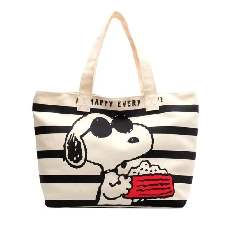 GEN - Cartera Bolso De Lona Snoopy Con Cierre 35x39Cm
