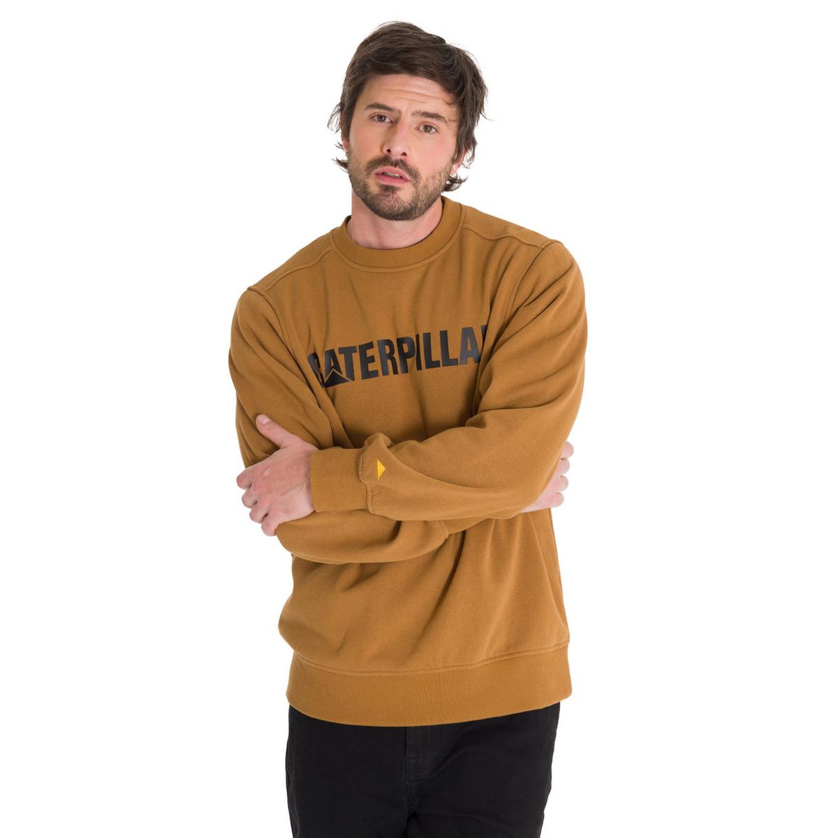 CAT - Polerón Logo Crewneck Unisex Café CAT