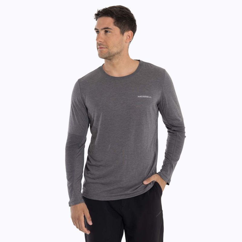 MERRELL - Polera Primera capa Hombre Misuri Gris oscuro MERRELL