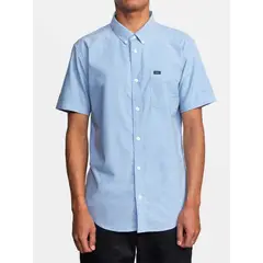 RVCA - Camisa manga corta Hombre Strech Celeste