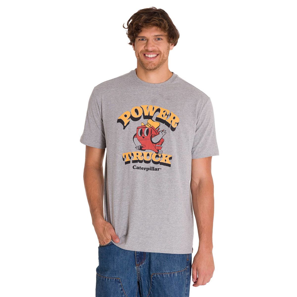 CAT - Polera Casual Retro Danny Diesel 1 Hombre Gris CAT