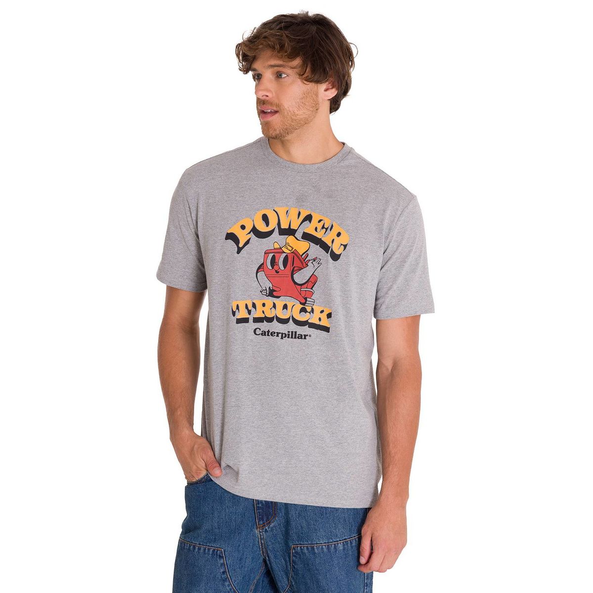 CAT - Polera Casual Retro Danny Diesel 1 Hombre Gris CAT