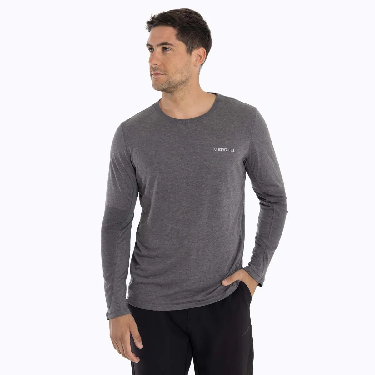 MERRELL - Polera Primera capa Hombre Misuri Gris oscuro MERRELL