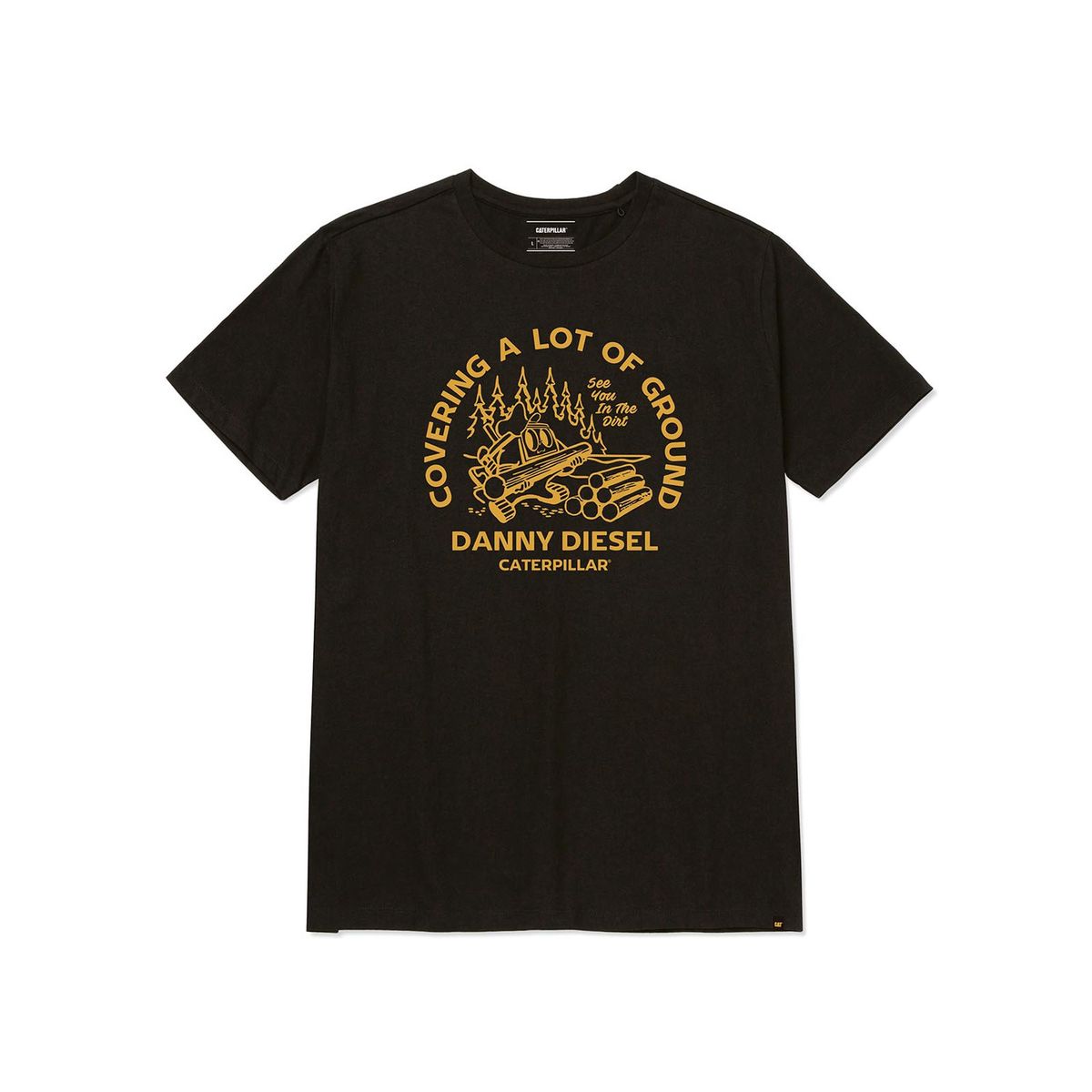 CAT - Polera Casual Retro Danny Diesel 2 Hombre Negra CAT