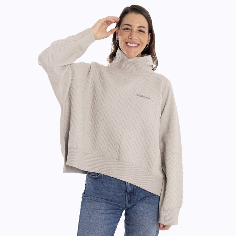 MERRELL - Chaleco Mujer Crooked Sweatshirt Crema MERRELL
