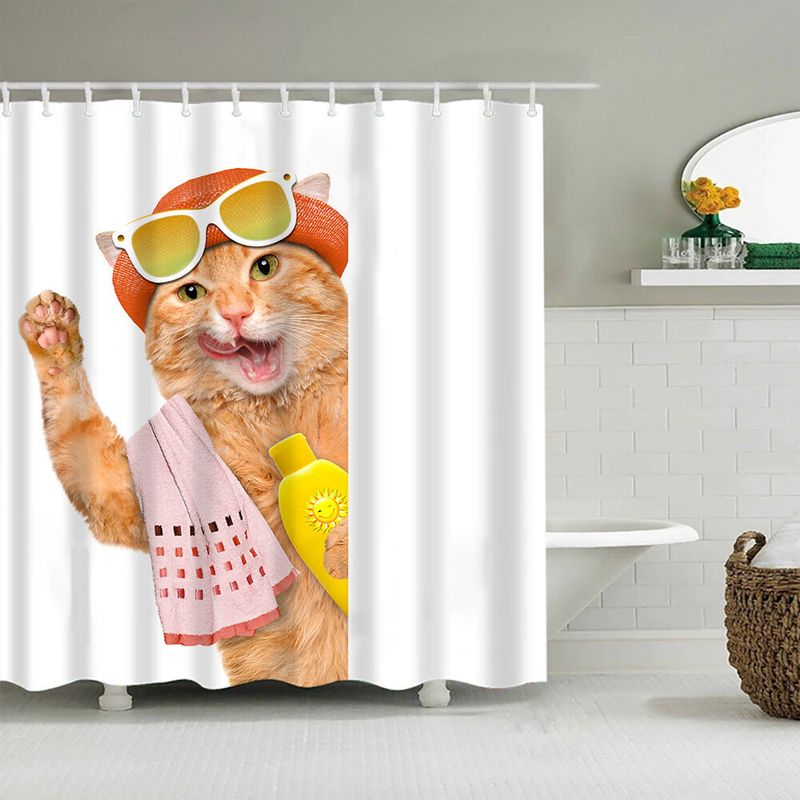 EDWINAYY - Cortinas Ba?o Tela Impermeable 180x180 Cm Incluye 12argollas