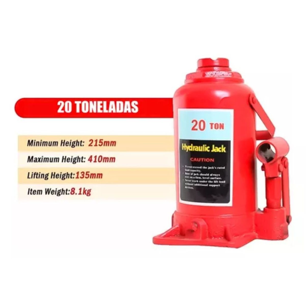 GENERICO - Gata Hidraulica Tipo Botella 20 Toneladas Buses Camiones