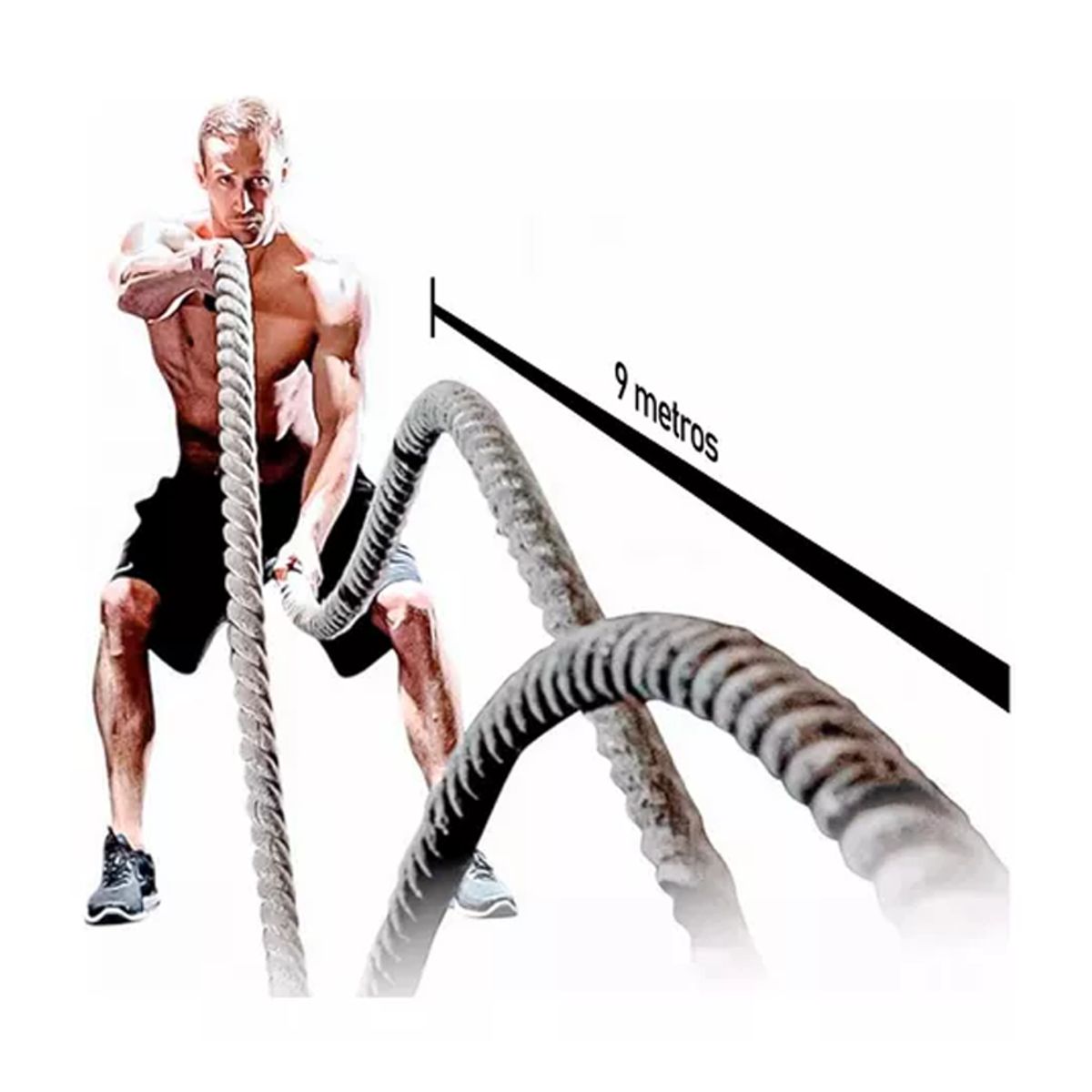 GENERICO - Cuerda Crossfit Battle Rope Correa 9 Metros X 38 Milimetros