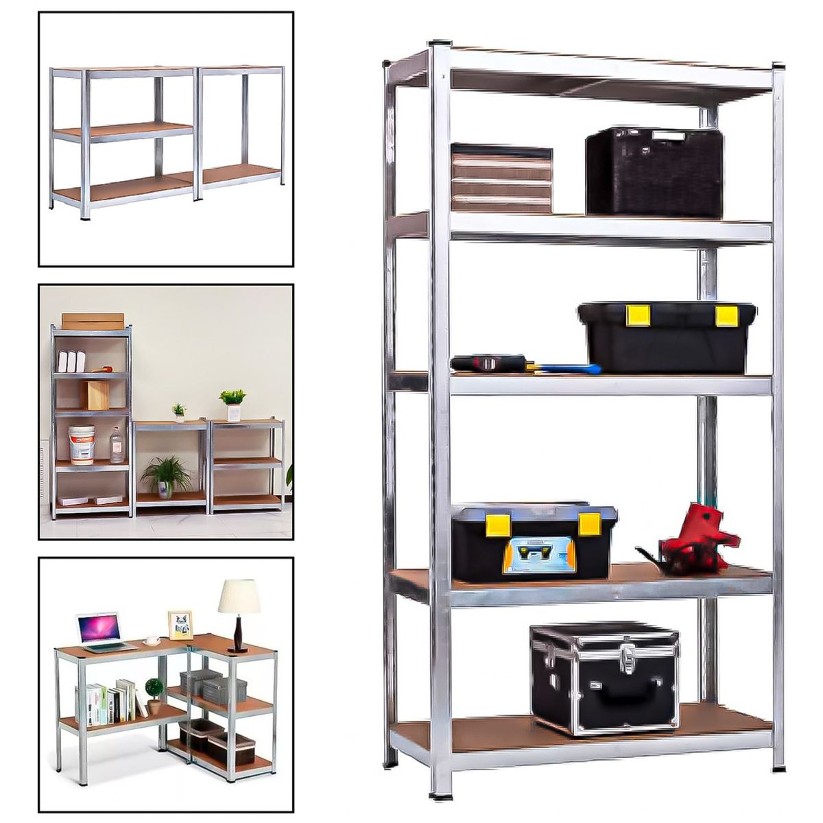 HOMEBRANDT - Estante Metalico 180x90x40 Para Oficinas Organizador PL