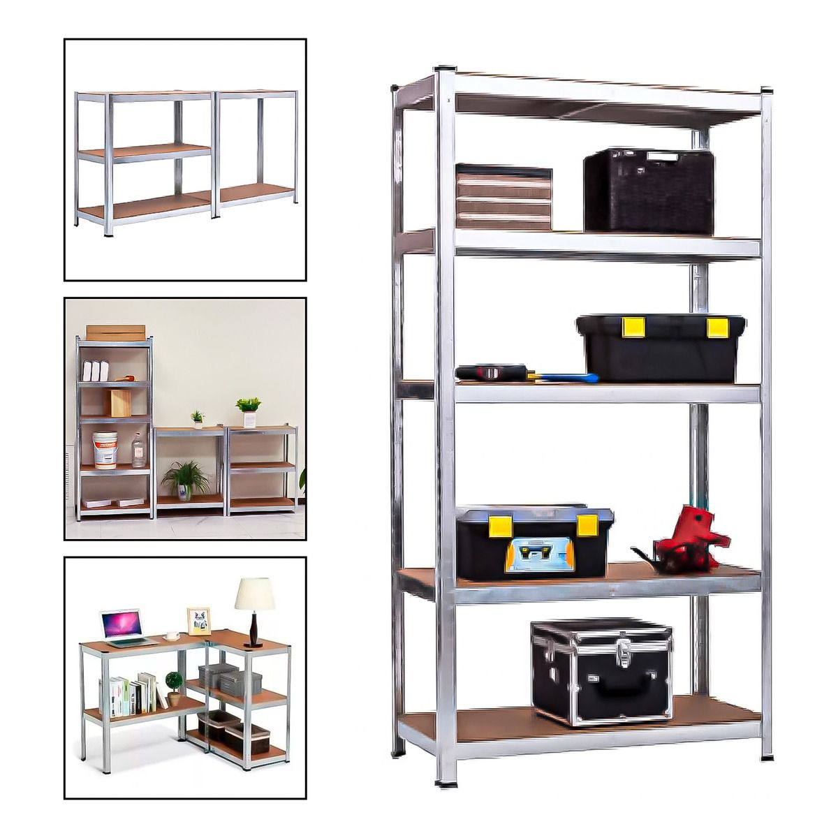 HOMEBRANDT - Estante Metalico 180x90x40 Para Oficinas Organizador PL