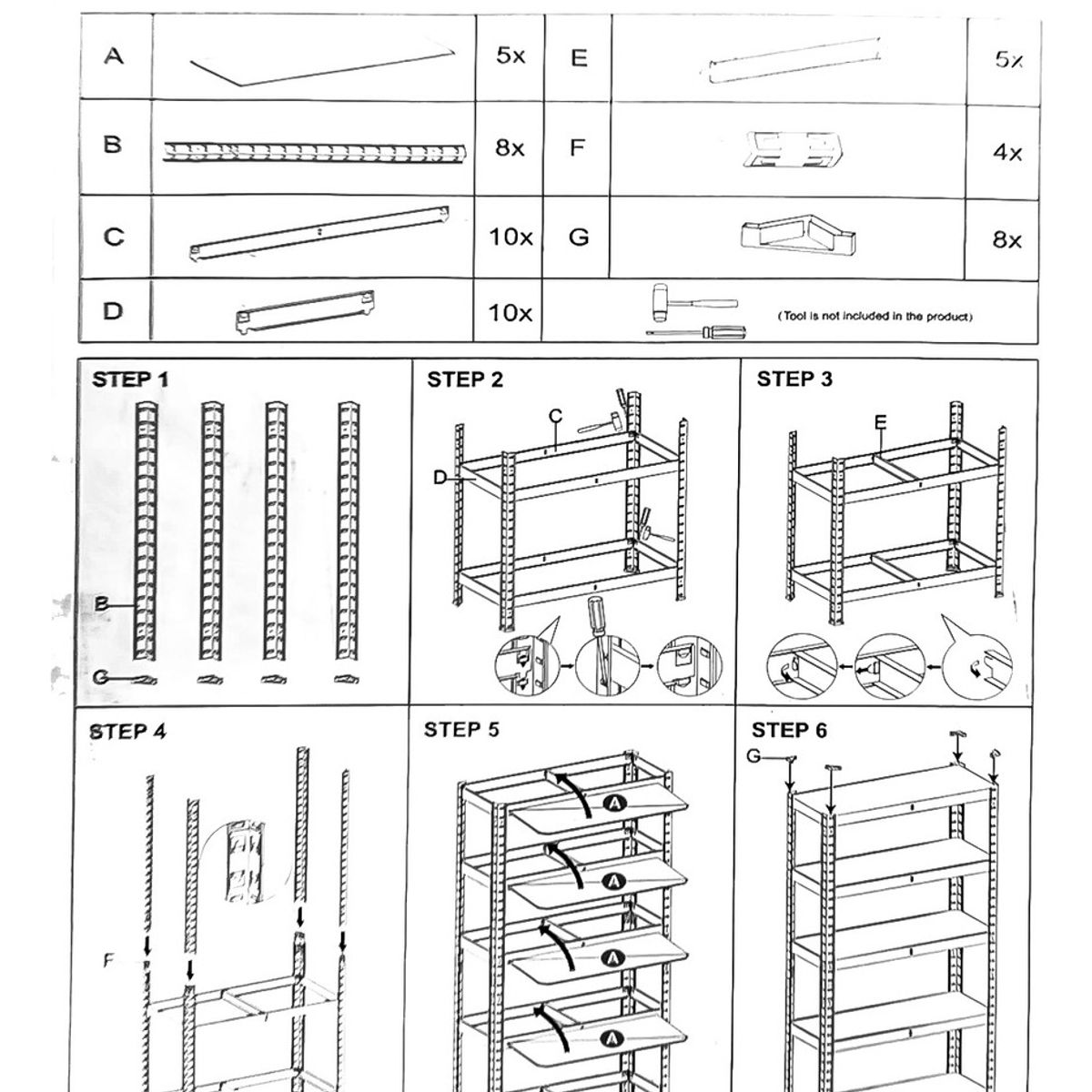 HOMEBRANDT - Estante Metalico 180x90x40 Para Oficinas Organizador PL