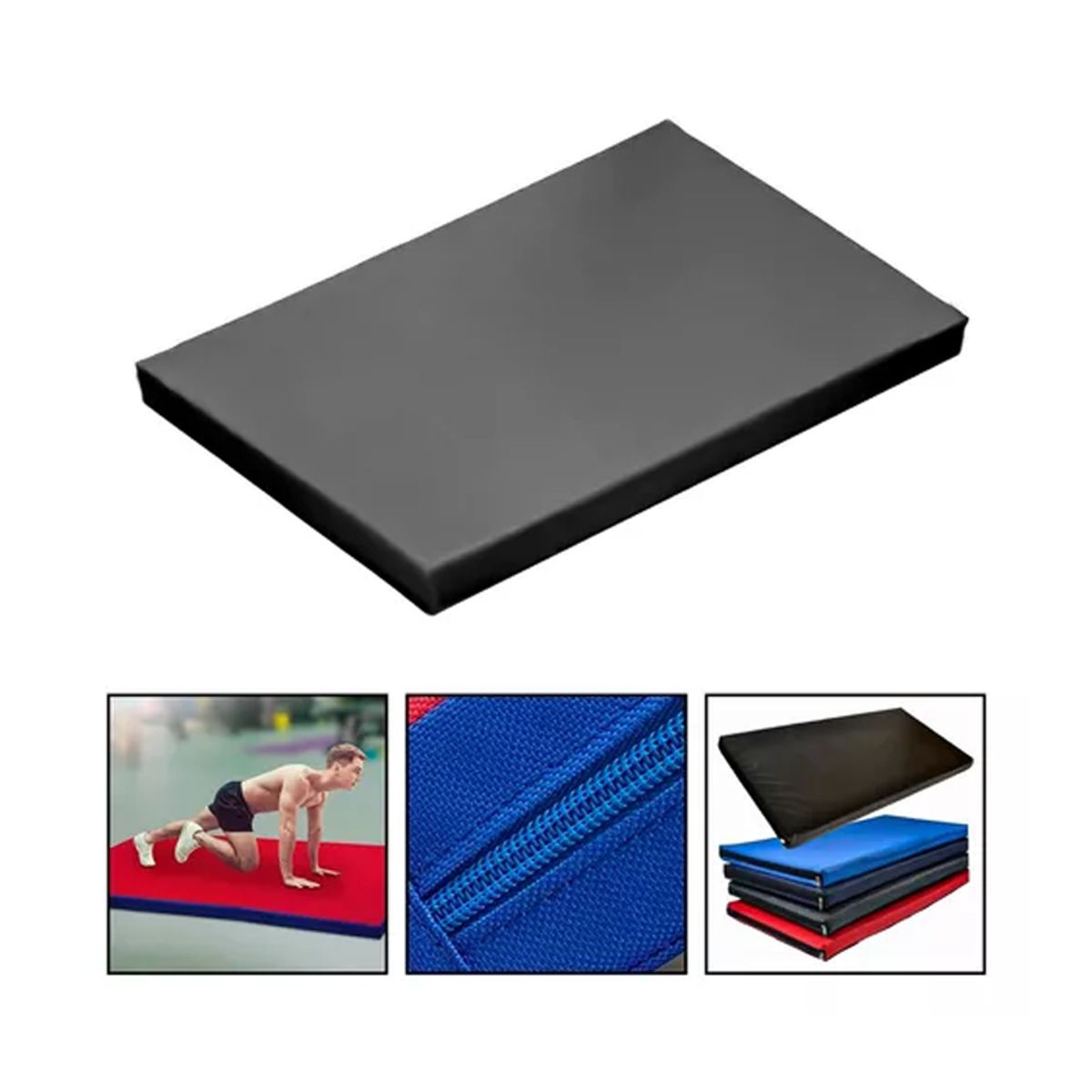 GENERICO - Colchoneta Deportiva Ecocuero 120x60x5cm Densidad 80 Negro