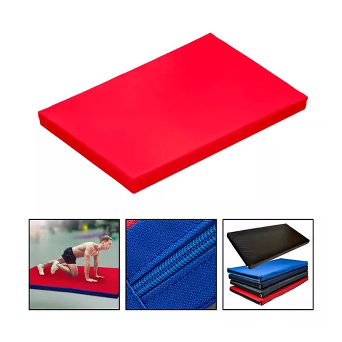 GENERICO - Colchoneta Deportiva Boomfit Ecocuero 120x60x5cm Densidad 80 Rojo