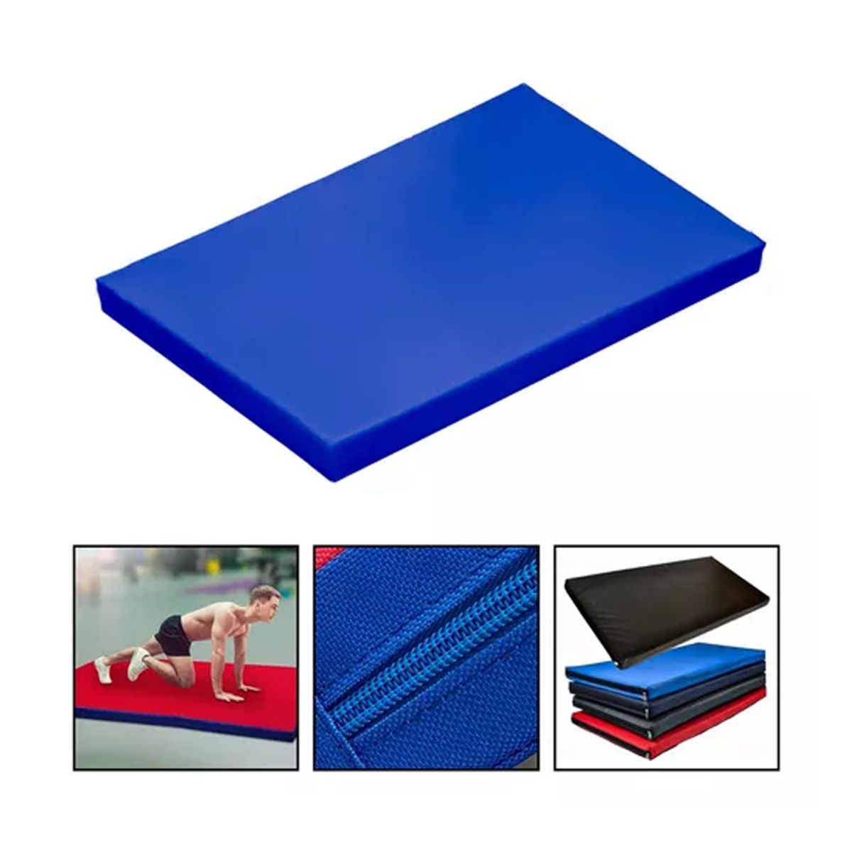 GENERICO - Colchoneta Deportiva Boomfit Ecocuero 120x60x5cm Densidad 80 Azul