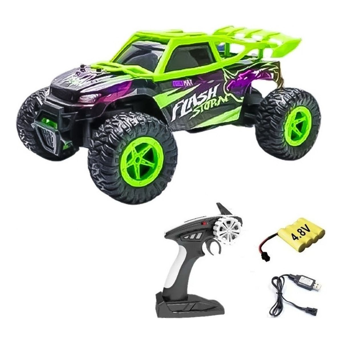 GENERICO - Auto A Control Remoto 4x4 Recargable 20kmh VERDE