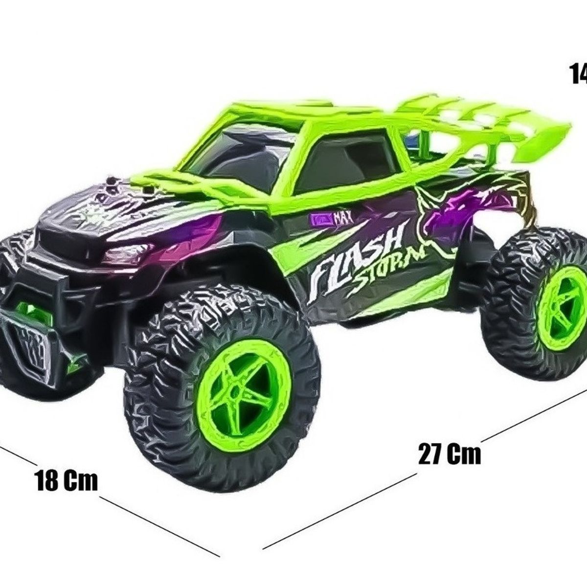 GENERICO - Auto A Control Remoto 4x4 Recargable 20kmh VERDE