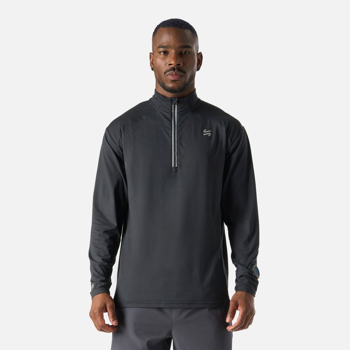 VULCANO - Polerón Hombre Tempo 1/4 Zip Midlayer Negro Vulcano