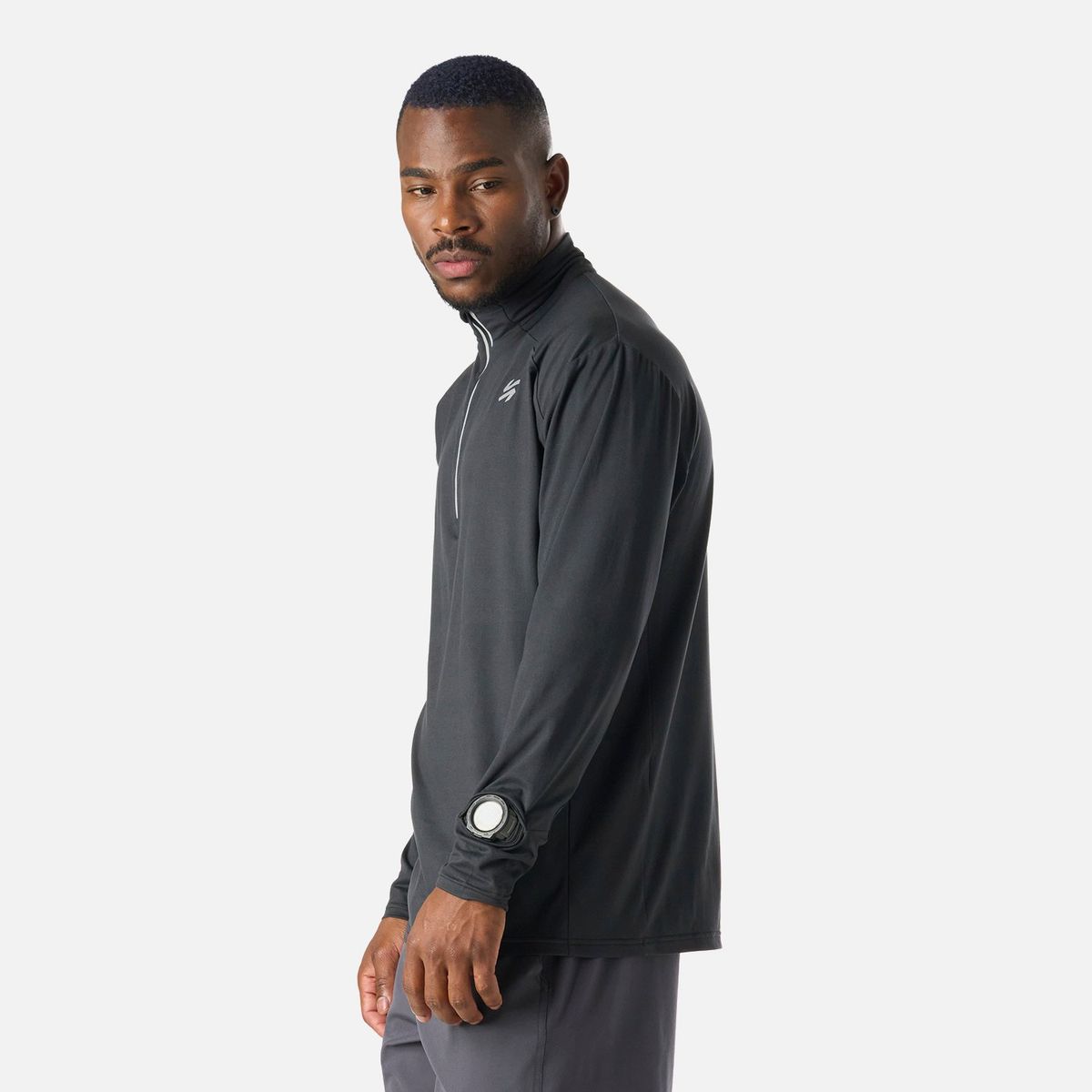VULCANO - Polerón Hombre Tempo 1/4 Zip Midlayer Negro Vulcano