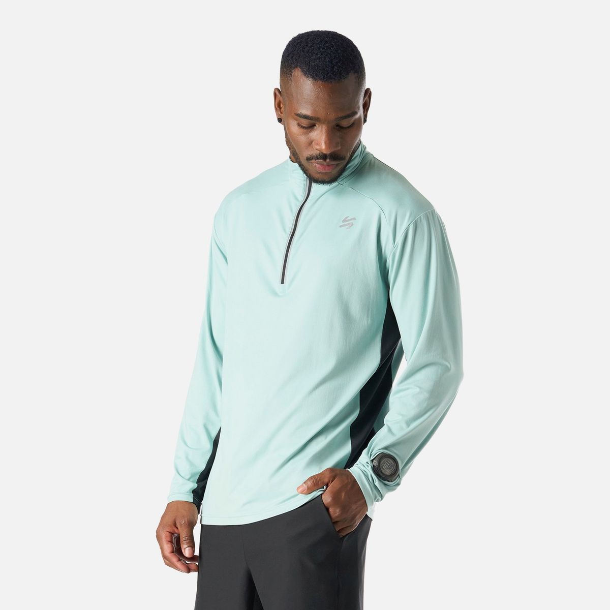 VULCANO - Polerón Hombre Tempo 1/4 Zip Midlayer Jade Vulcano