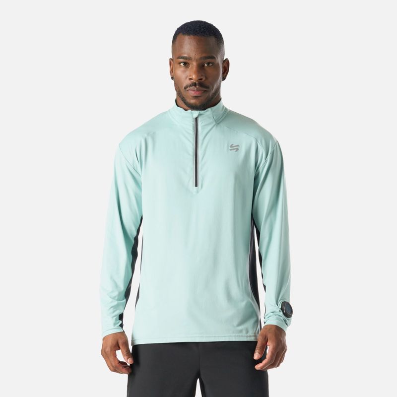 VULCANO - Polerón Hombre Tempo 1/4 Zip Midlayer Jade Vulcano