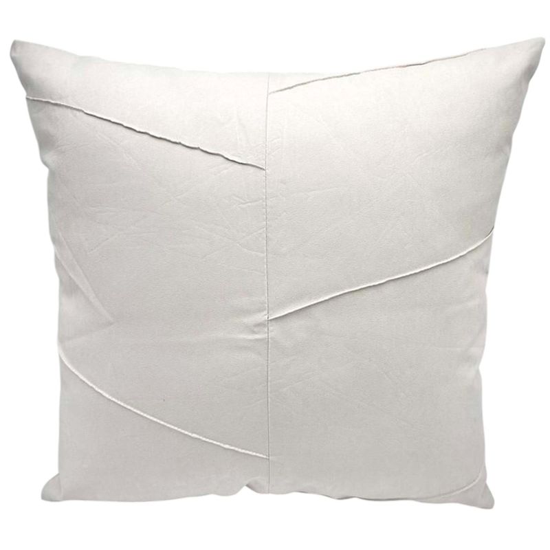 GENERICO - Pack de 02 Fundas De Cojín de Semicuero Sintético 50x50 cm Crema