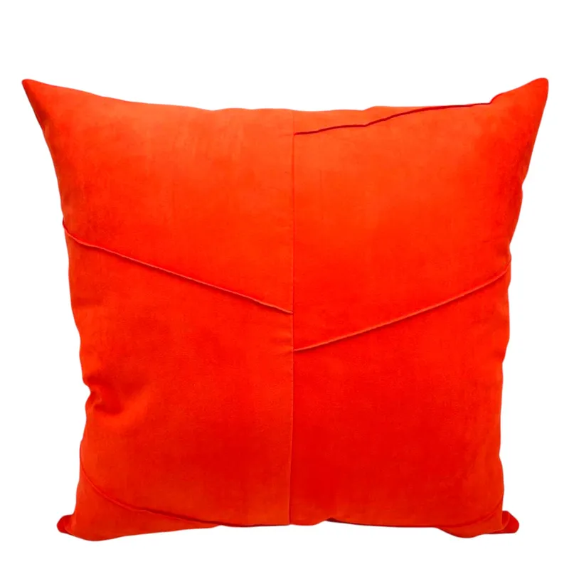 GENERICO - Pack de 02 Fundas De Cojín de Semicuero Sintético 50x50 cm Naranja.