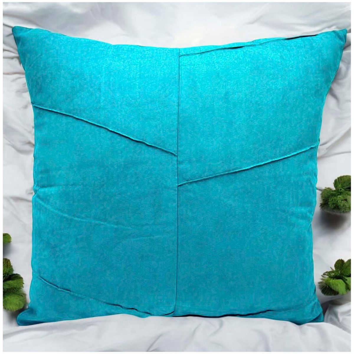 GENERICO - Pack de 02 Fundas De Cojín de Semicuero Sintético 50x50 cm Turquesa.