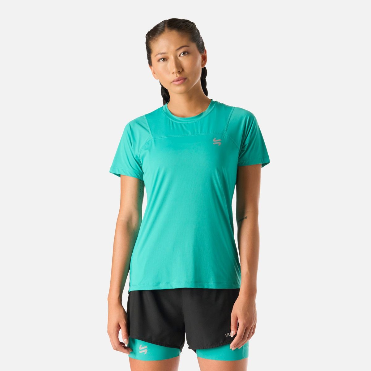 VULCANO - Polera manga corta running mujer Built To Move