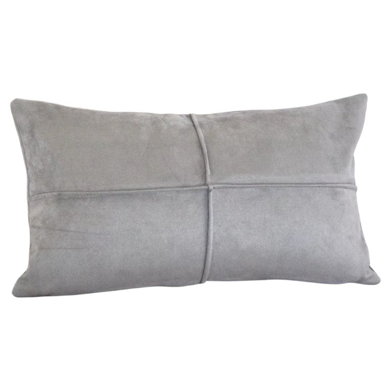 GENERICO - Pack de 02 Fundas De Cojín de Semicuero Sintético 30x50 cm Gris