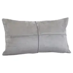 GENERICO - Pack de 02 Fundas De Cojín de Semicuero Sintético 30x50 cm Gris.