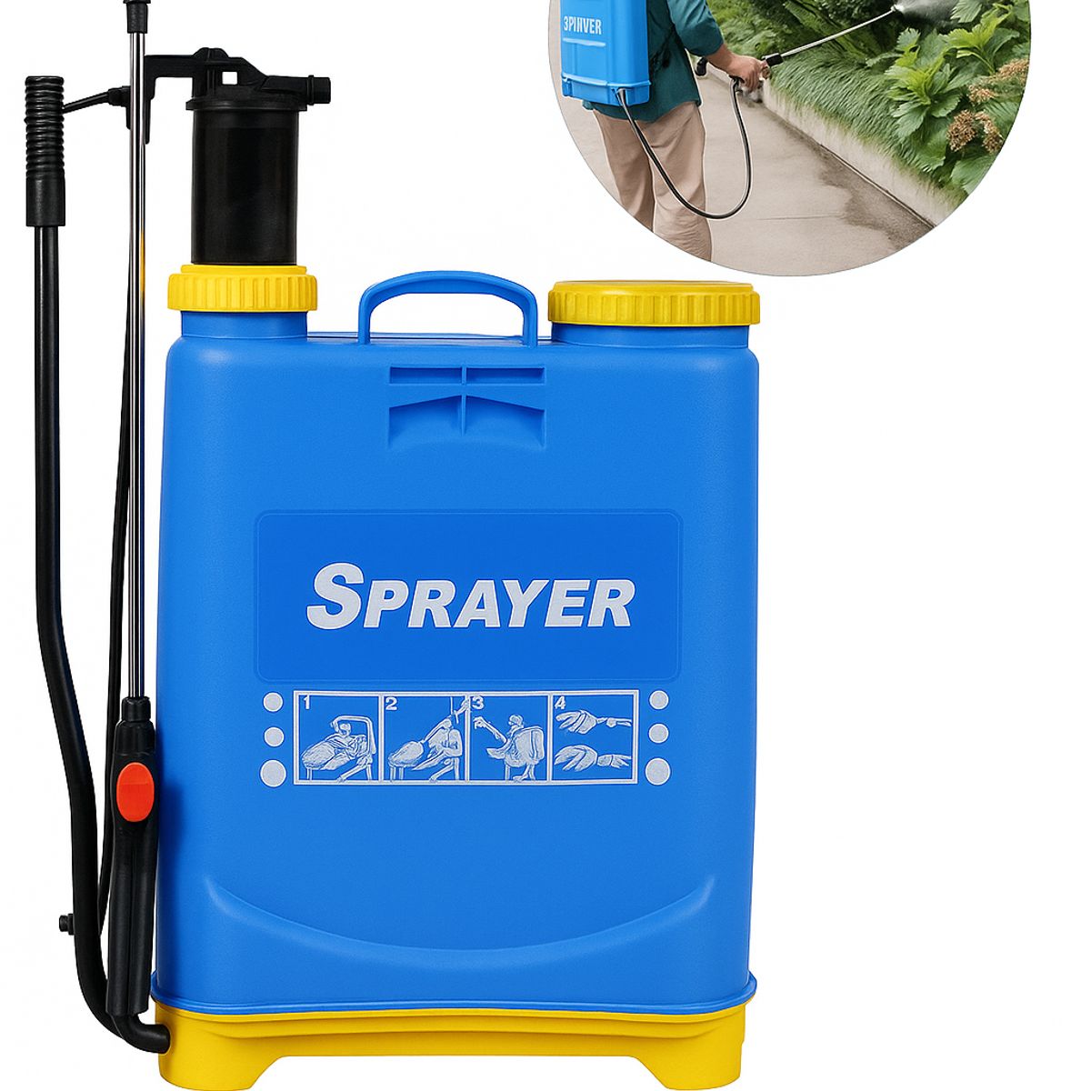GENERICO - Fumigador Pulverizador 16 Litros De Espalda