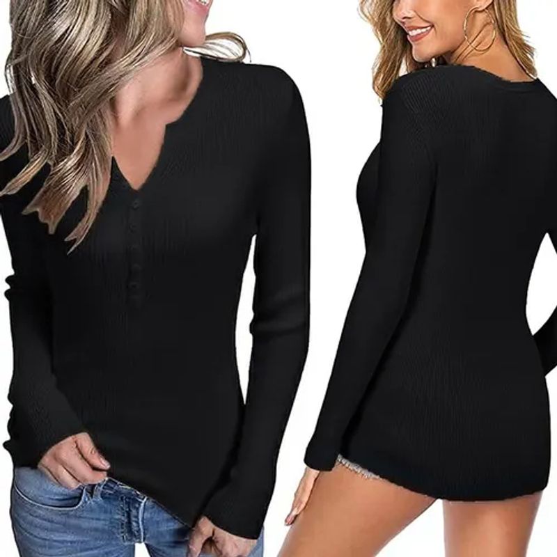 EDWINAYY - Poleras De Manga Larga Casuales Comfort Fit Para Mujer Moda