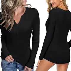 EDWINAYY - Poleras De Manga Larga Casuales Comfort Fit Para Mujer Moda