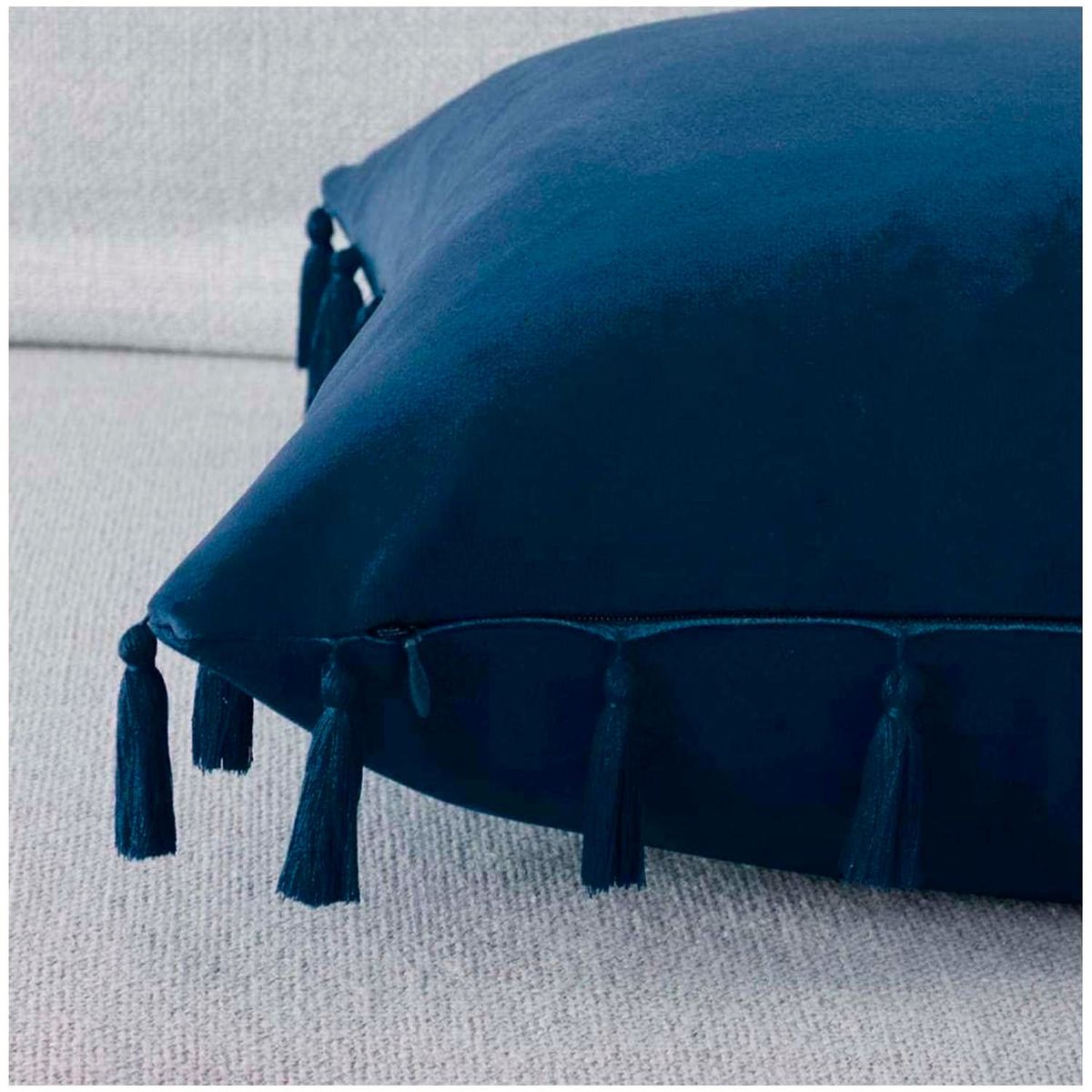 GENERICO - Pack de 02 Fundas De Cojín de Terciopelo con Flecos Amarino.