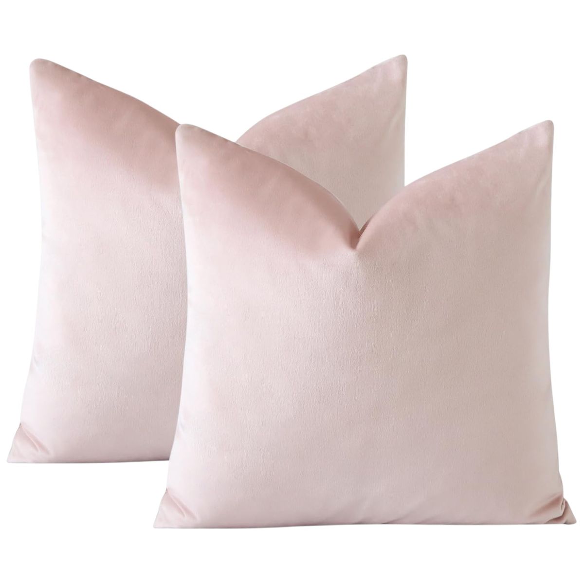 GENERICO - Pack de 02 Fundas De Cojín de Terciopelo con Liso Rosa