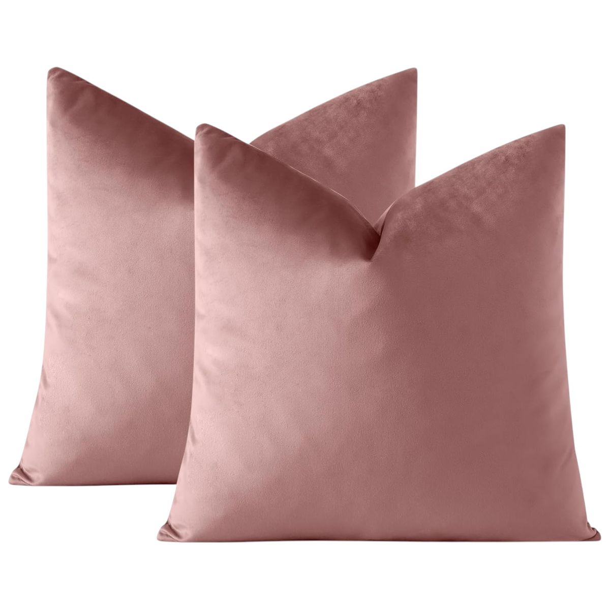 GENERICO - Pack de 02 Fundas De Cojín de Terciopelo con Liso Rosado