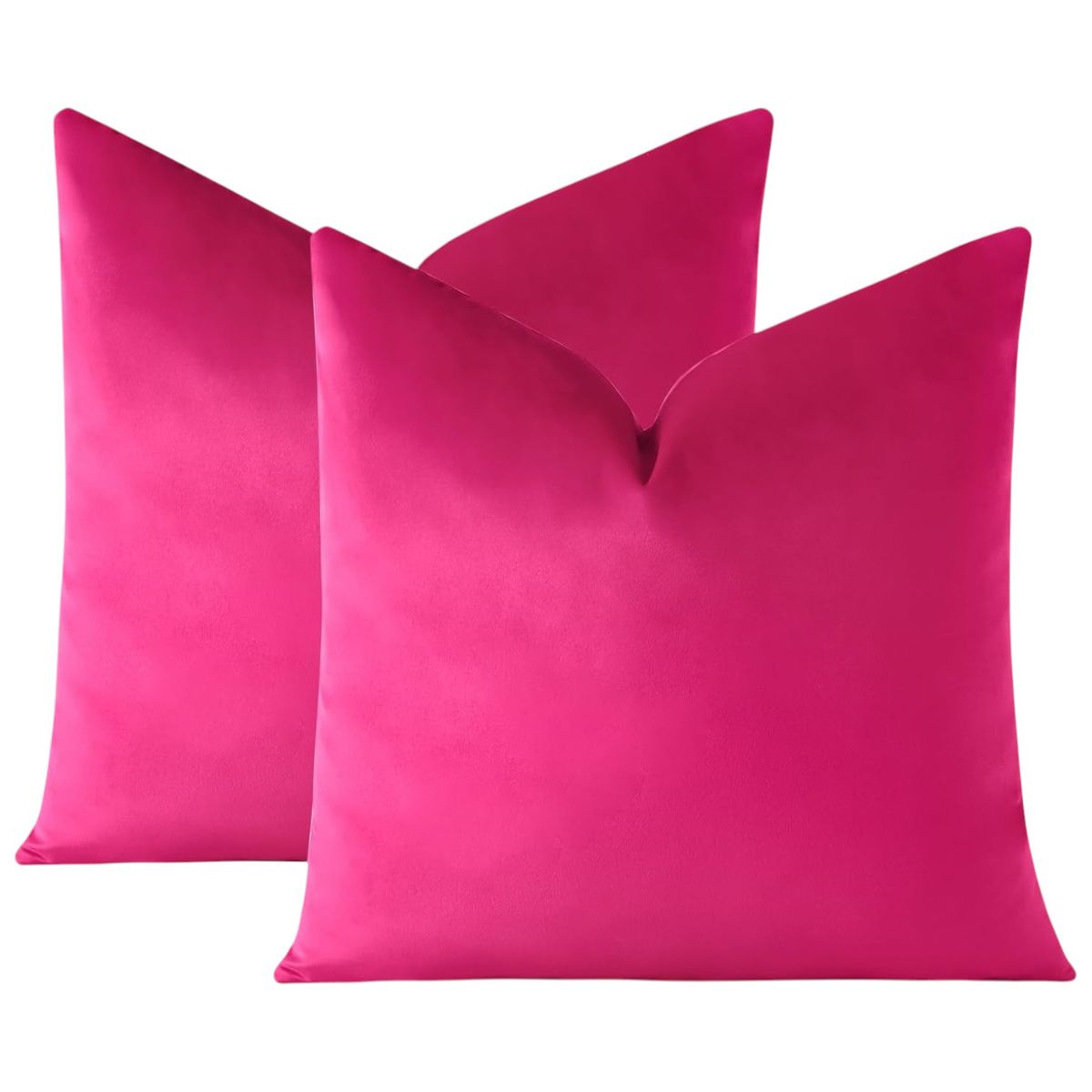 GENERICO - Pack de 02 Fundas De Cojín de Terciopelo con Liso Fucsia