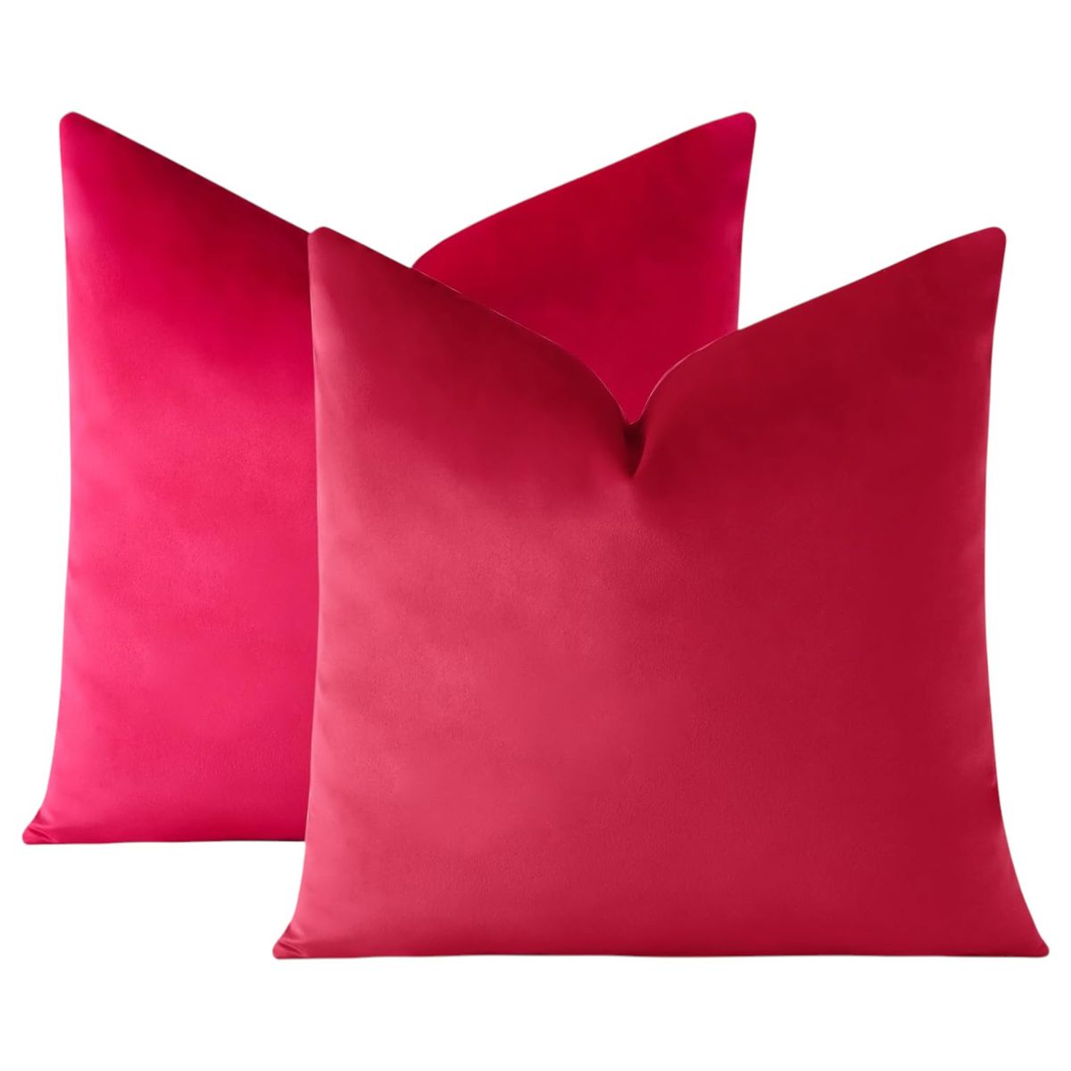 GENERICO - Pack de 02 Fundas De Cojín de Terciopelo con Liso Rojo