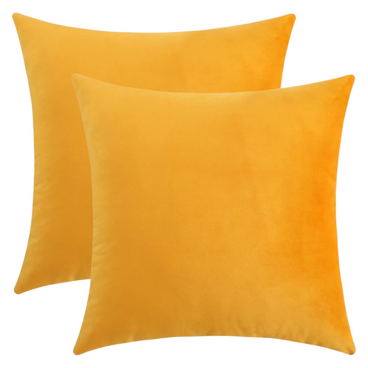 GENERICO - Pack de 02 Fundas De Cojín de Terciopelo con Liso Amarillo.