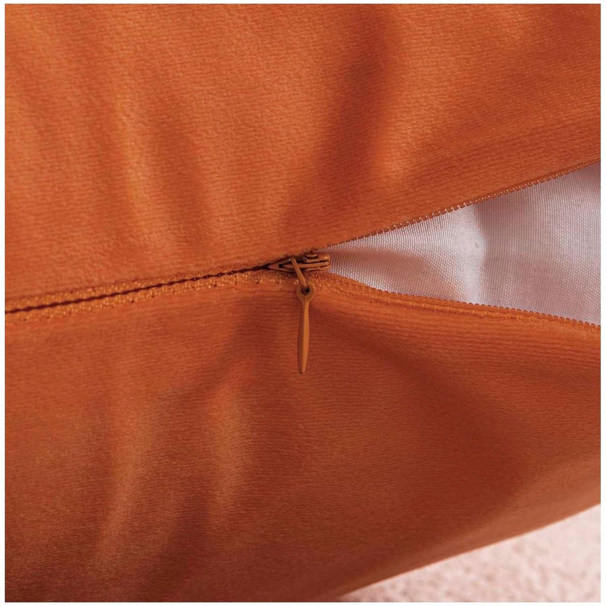 GENERICO - Pack de 02 Fundas De Cojín de Terciopelo con Liso Naranja