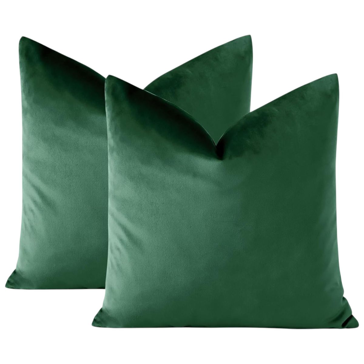 GENERICO - Pack de 02 Fundas De Cojín de Terciopelo con Liso Oliva
