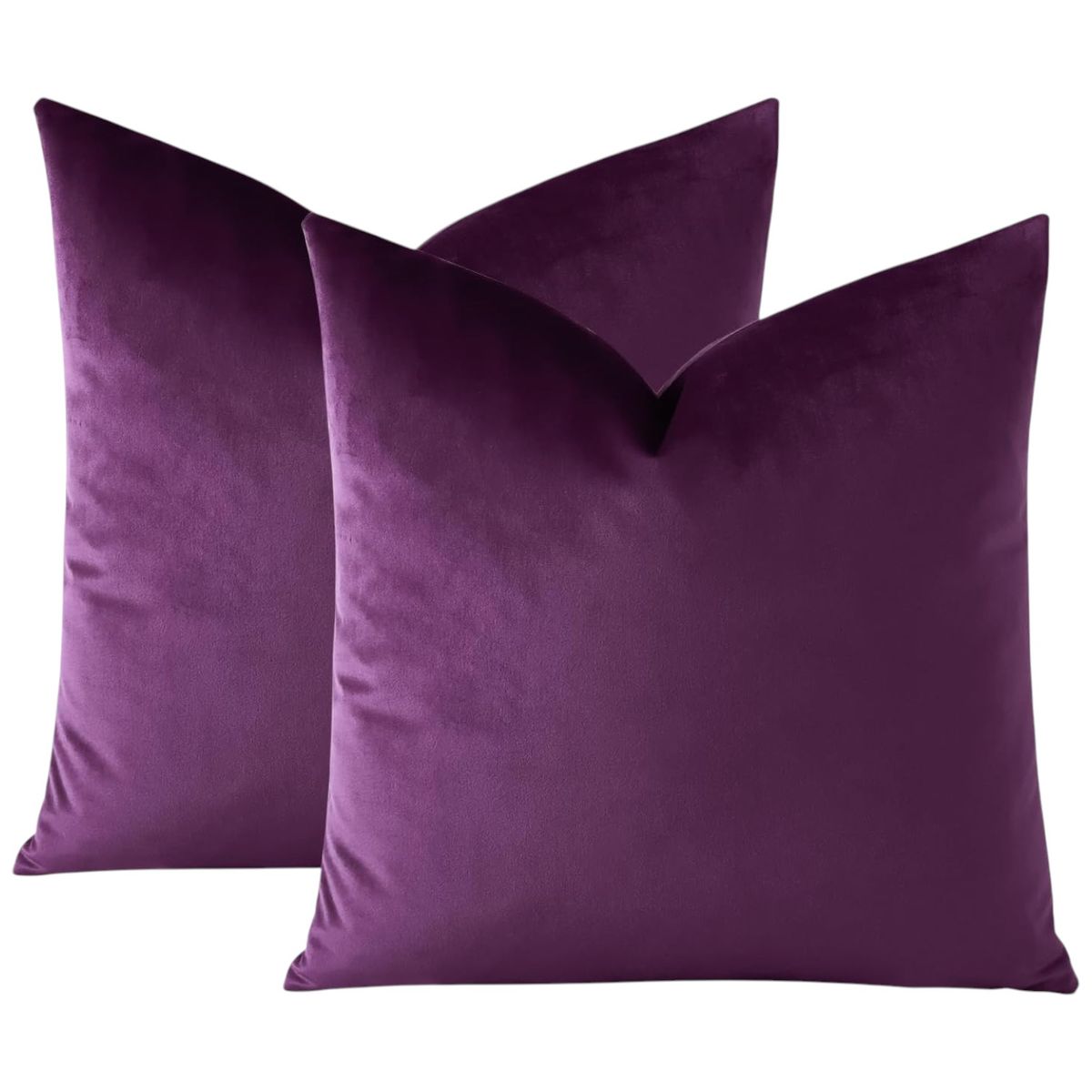 GENERICO - Pack de 02 Fundas De Cojín de Terciopelo con Liso Morado